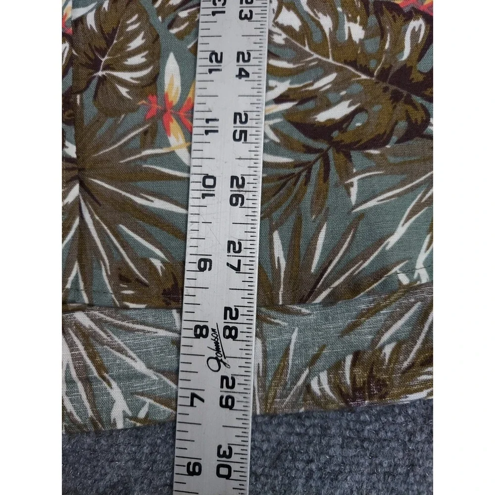 Banana Republic Linen Shirt‎ Mens Large Hawaiian Slim Fit Beach Safari Leaves